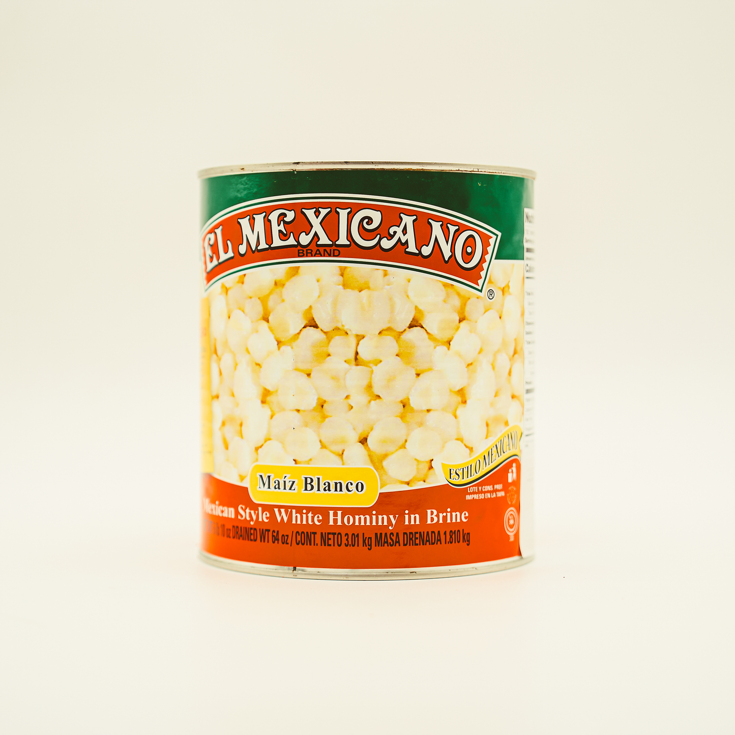 White Hominy in Brine, El Mexicano (Maiz Pozolero)