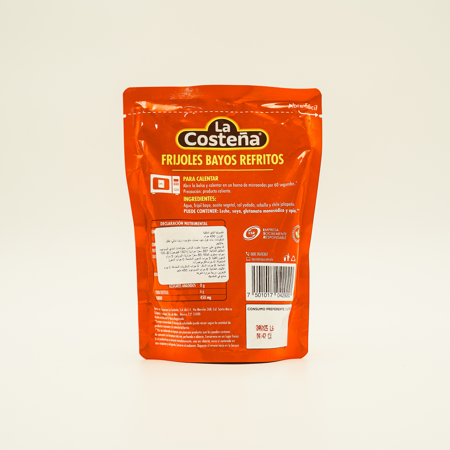 Refried Bayo Beans, La Costeña