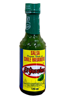 Hot Green Sauce (Salsa Picante Green chile Habanero) 120ml, Yucateco