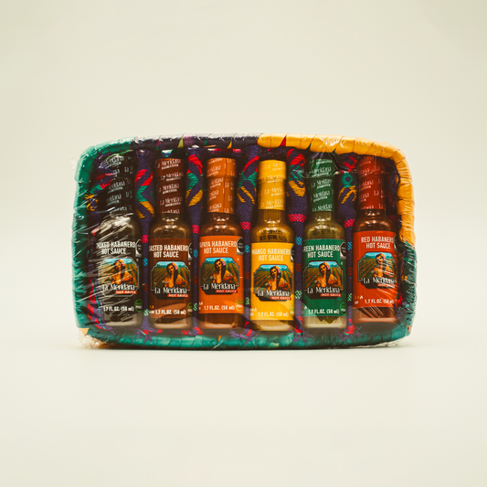 Mini Hot Sauce Set – Handwoven Gift Basket, La Meridana